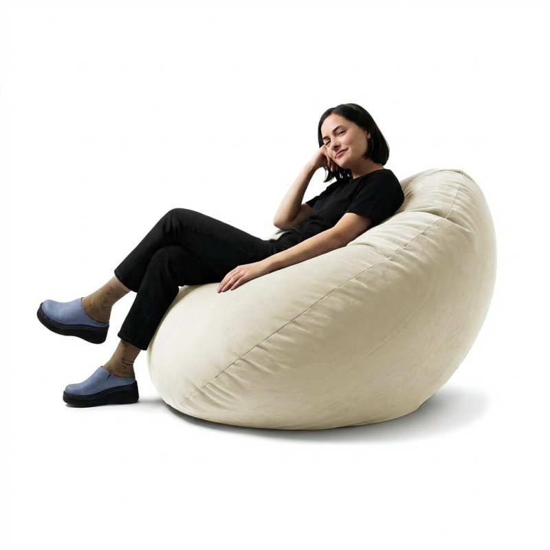 Крісло-мішок Leaf L Velour 01 French Vanilly