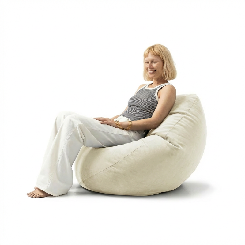 Крісло-мішок Leaf M Velour 01 French Vanilly